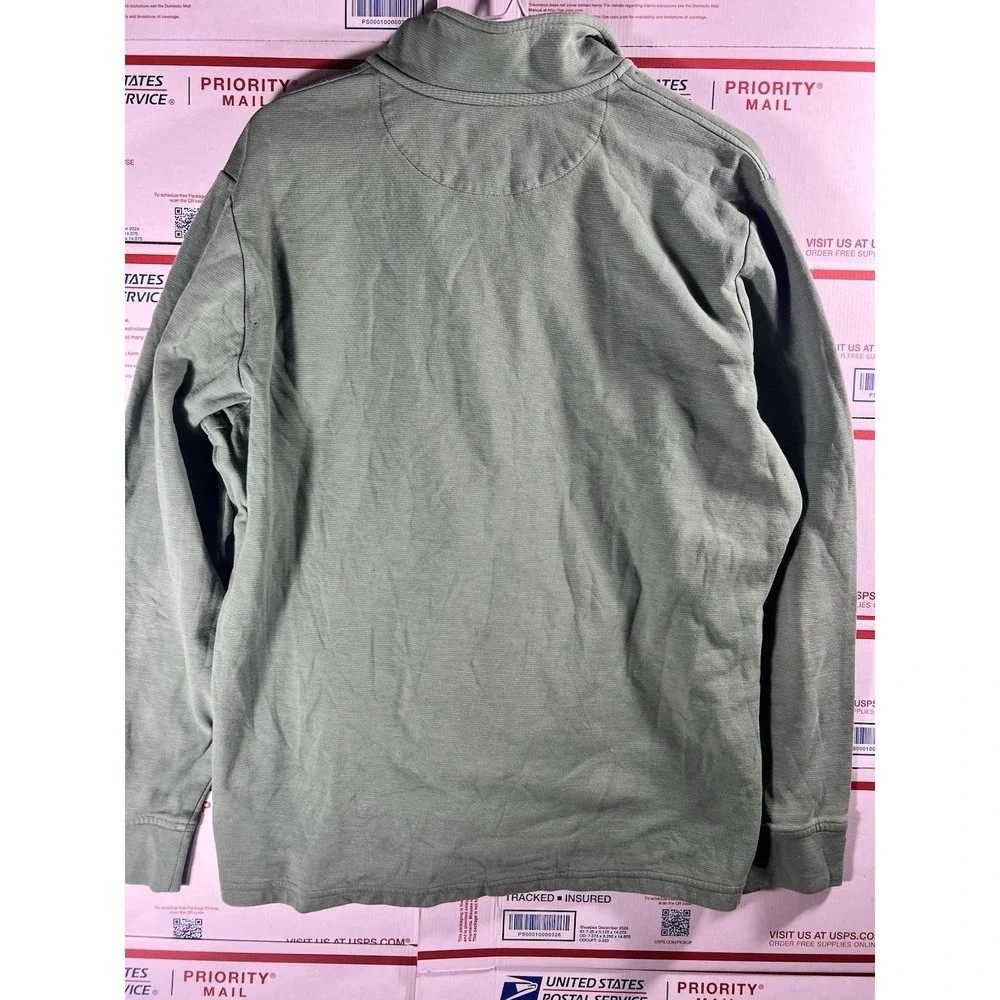 Vineyard‎ Vines 1/4 Zip Pique Pullover Sweatshirt Green Mock Neck Mens Large